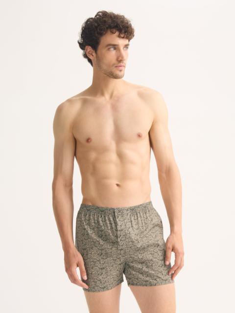 Derek Rose Men's Classic Fit Boxers Cotton Batiste Camo Green Rose Print