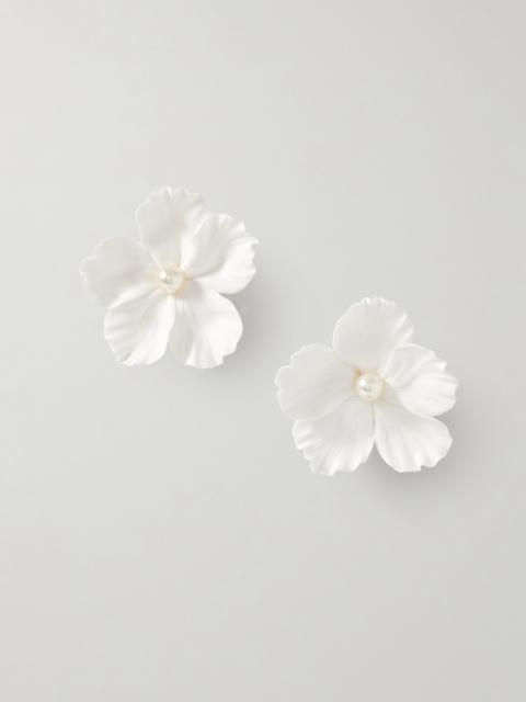 Jennifer Behr Verone Clay And Faux Pearl Earrings