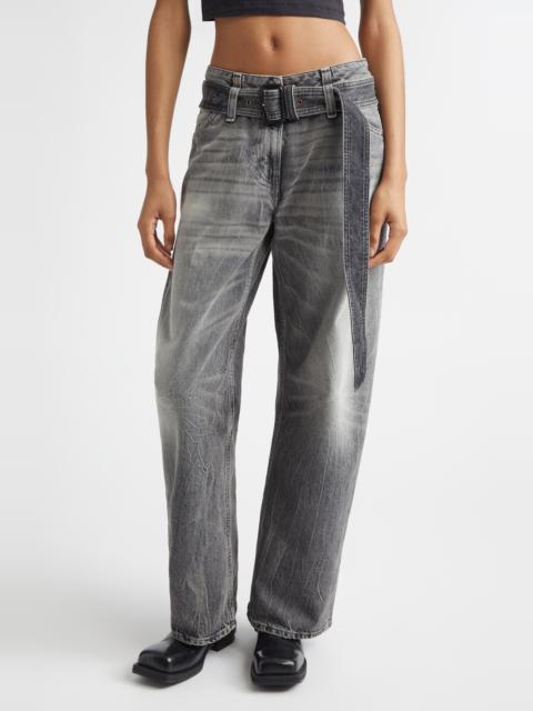 Acne Studios Acne Studios Page Gothik Belted Relaxed Fit Jeans in Washed Black at Nordstrom