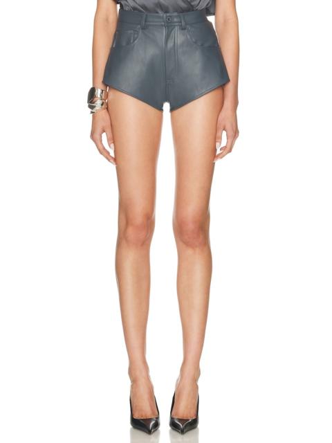 LAPOINTE Stretch Faux Leather Mini Short