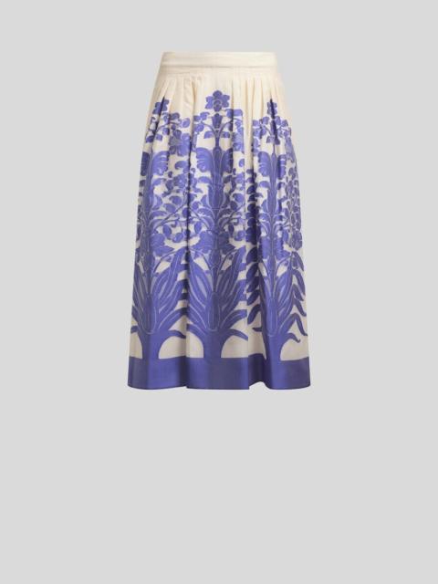 Etro VOILE JACQUARD MIDI SKIRT WITH FLORAL MOTIF