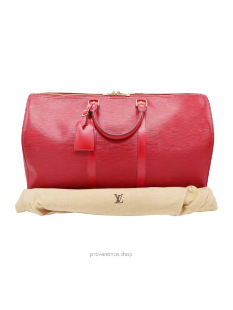 Louis Vuitton Keepall 50 Bag - Red Epi Leather