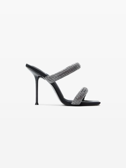 Alexander Wang black crystal hotfix julie tubular sandals