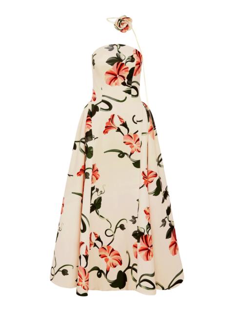 LEO LIN Violet Floral Crepe Maxi Dress white