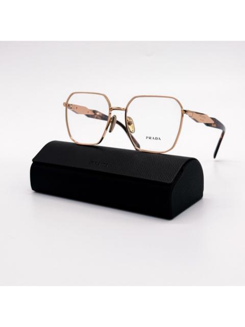 Prada New Prada PR56ZV SVF1O1 Gemetric Gold Brown Women Eyeglasses