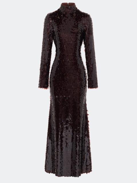SIMONMILLER Sculpty Sequin Dress In Choco Brown