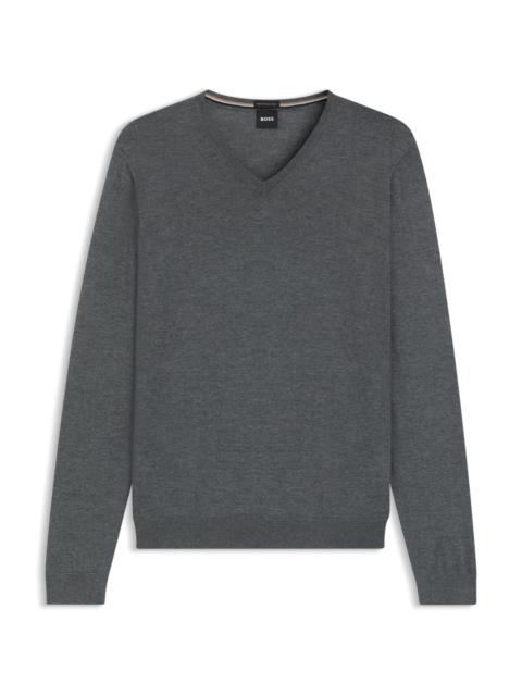 BOSS V-NECK SWEATER IN MERINO WOOL
