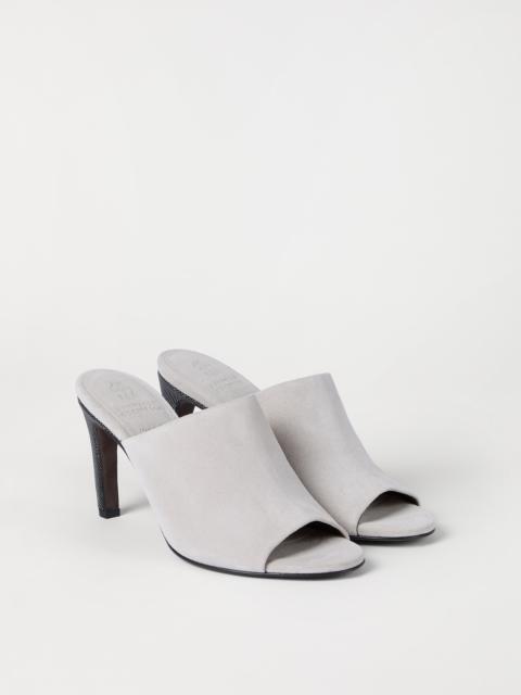 Brunello Cucinelli Suede heels with precious details