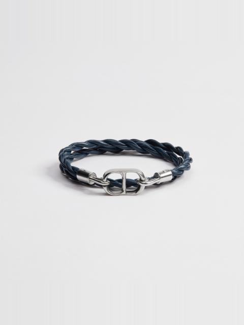 Dior CD Icon Woven Leather Double Bracelet