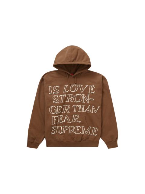 Supreme Supreme Stronger Than Fear Hooded Sweatshirt Olive Brown