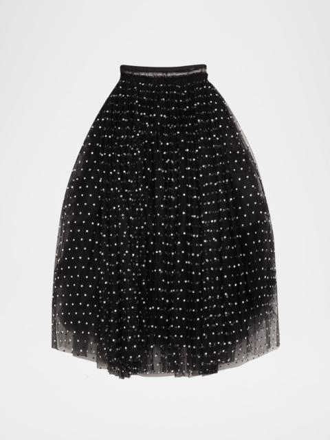 ADAM LIPPES Long Tulle Crystal Skirt