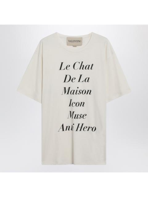 Valentino Valentino Ivory Le Chat De La Maison Icon Muse Anti Hero T-Shirt Men