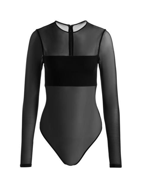 Alice + Olivia BANDEAU LONG SLEEVE BODYSUIT