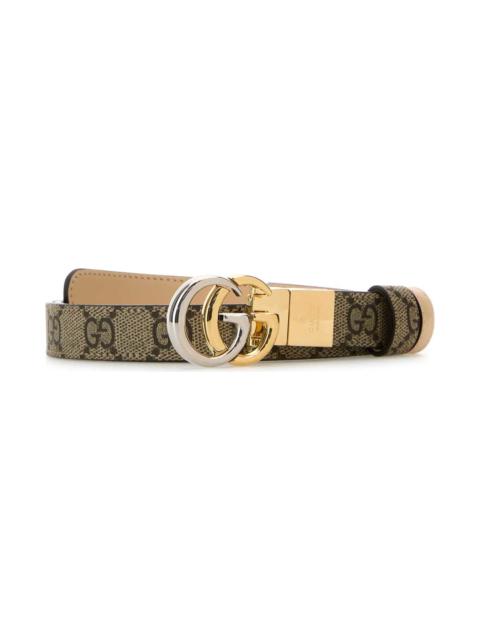 GUCCI Gg Supreme Fabric Gg Marmont Reversible Belt