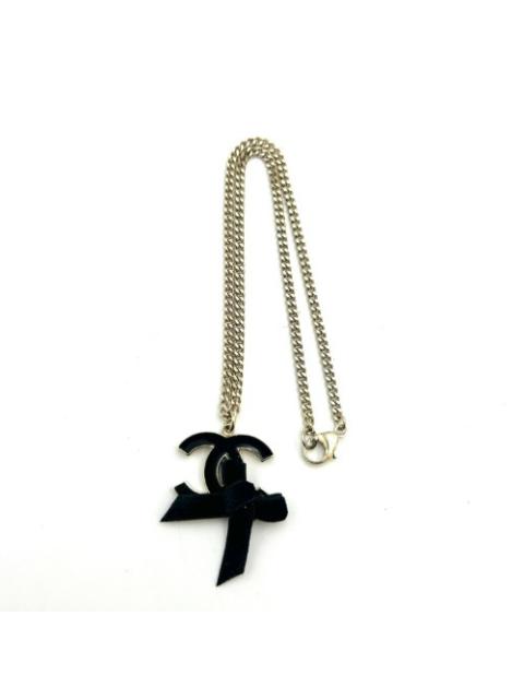 CHANEL Chanel Big CC Ribbon Necklace Necklace