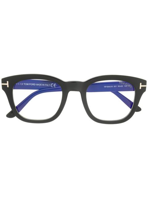 TOM FORD blue block soft square glasses