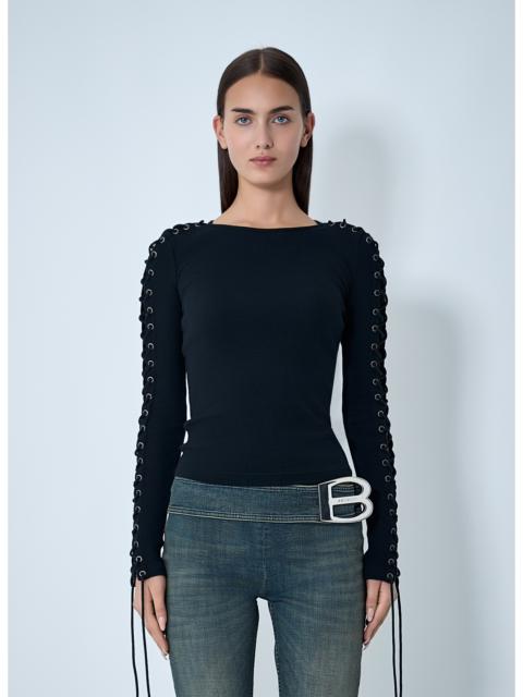 BALENCIAGA Balenciaga Women Lace-Up T-Shirt