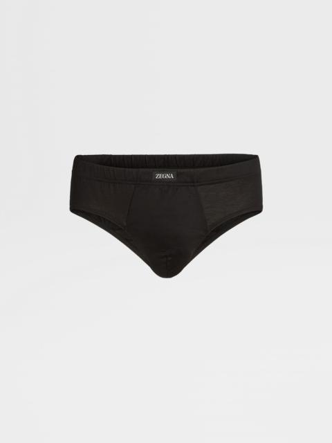 ZEGNA BLACK COTTON BRIEFS
