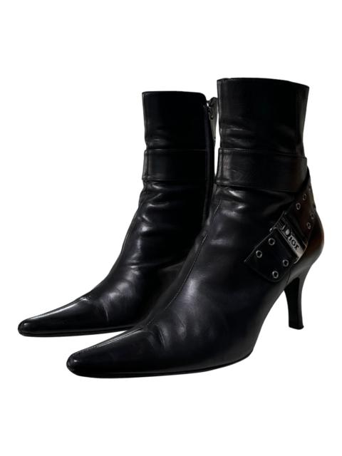 CHRISTIAN DIOR Fall Winter 2004 Leather Buckle Ankle Boots