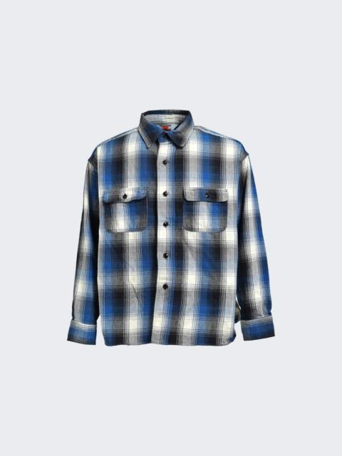 SAINT M×××××× X Berberjin Plaid Flannel Shirt Blue