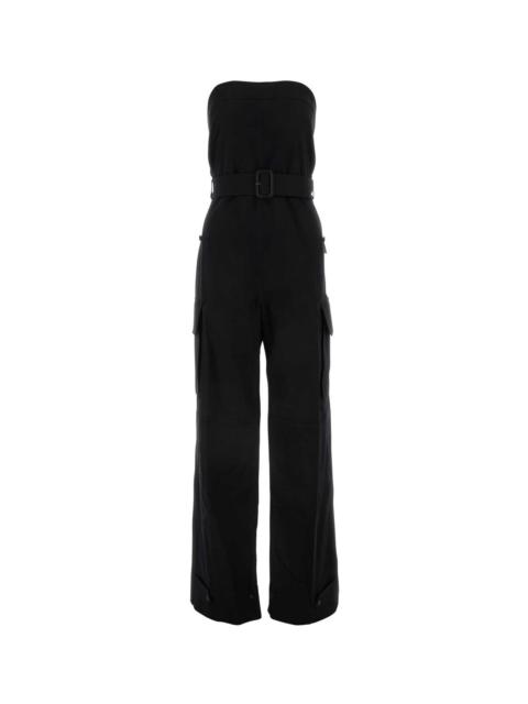 SAINT LAURENT Black Drill Jumpsuit