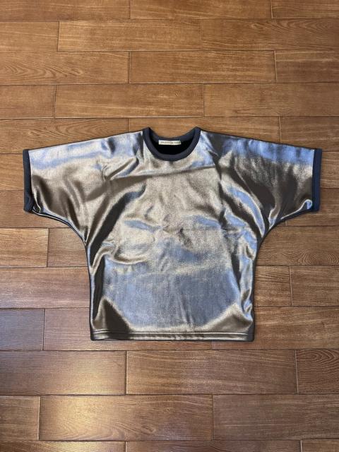 BALENCIAGA Balenciaga by Nicolas Ghesquière metallic batwing short-sleeved shirt in liquid silver