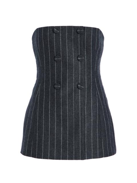 CAROLINA HERRERA Strapless Wool-Blend Top grey