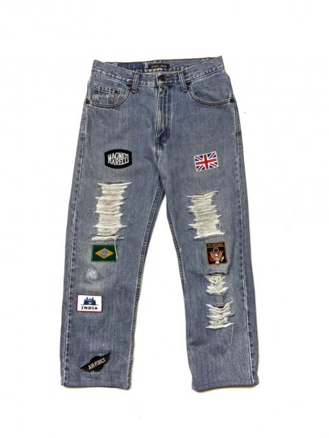Other Designers Distressed Denim - Mistico Charla Patchwork Jeans Bottom Pant