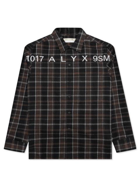 1017 ALYX 9SM PLAID LOGO SHIRT - BROWN/BLACK