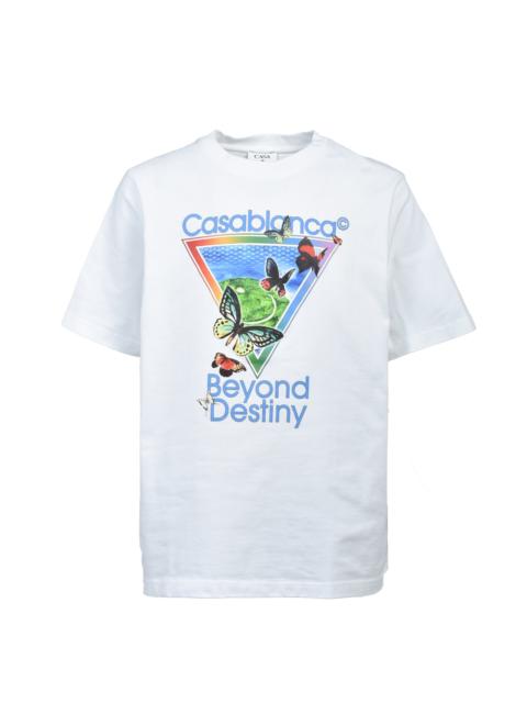 CASABLANCA TENNIS CLUB ICON BEYOND DESTINY CLASSIC T-SHIRT / WHT