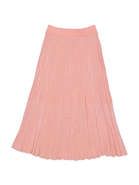 Kenzo Flamingo Pink Pleated-Knit Midi Skirt