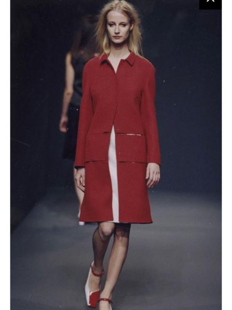 Prada Vtg Prada Fashion Show FW 1998 Wool Long Coat Parted Design