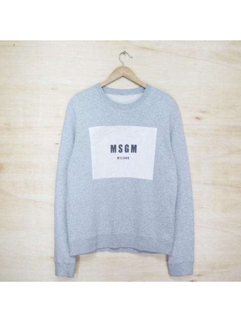 Vintage 90s MSGM Milano Big Logo Box Sweater Sweatshirt Pullover Jumper Made In ITALY