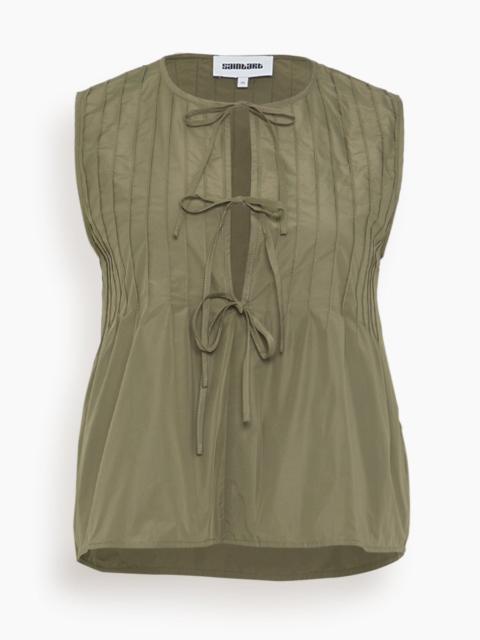 Saint Art Nina Tie Front Top in Olive