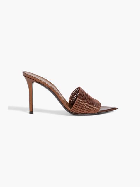Giuseppe Zanotti Intriigo Clio 70 metallic leather mules