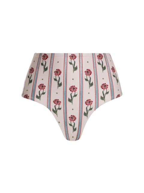 Agua by Agua Bendita Magenta Patterned Bikini Bottom white