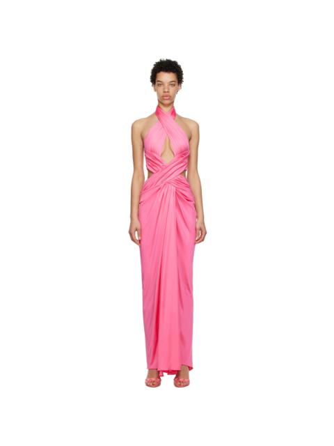 Moschino Pink Draped Maxi Dress