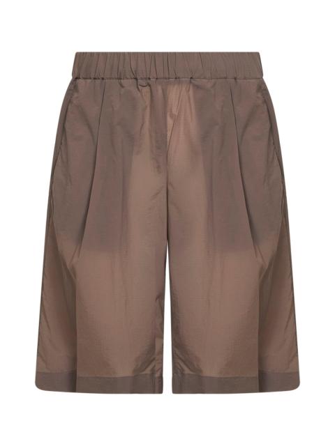 Herno Herno Men Dove Grey Stretch Ripstop Nylon Bermuda Shorts