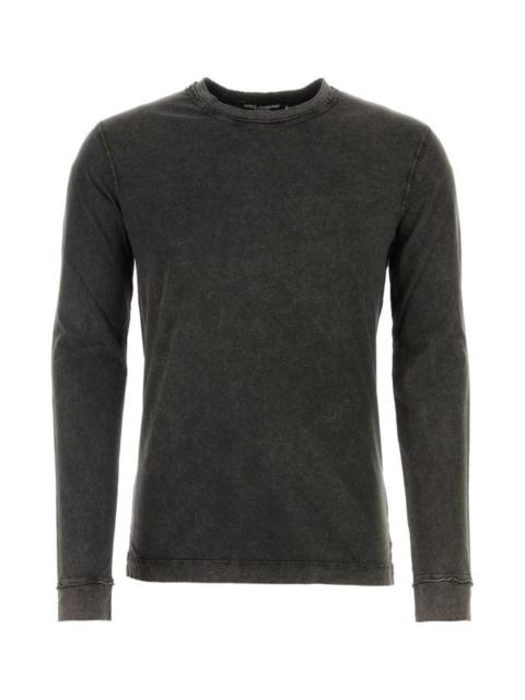 Dolce & Gabbana Man Dark Grey Cotton T-Shirt