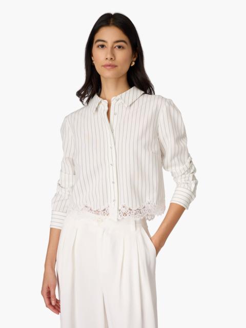 CAMI NYC CALLUM BUTTON DOWN WHITE PINSTRIPE