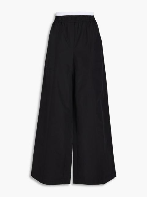 SIMKHAI Olly cotton-blend faille wide-leg pants