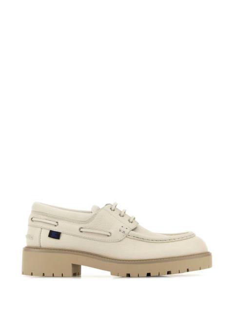 Burberry Men Beige Leather Raft Loafers