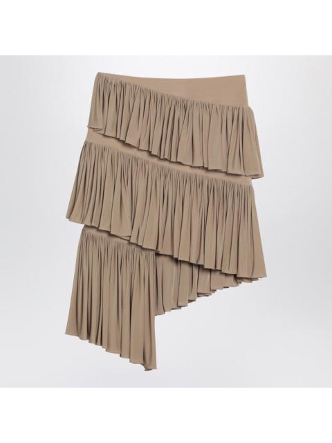 Alaia Asymmetrical Spiral Beige Skirt Women