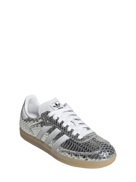 adidas adidas Gender Inclusive Samba OG Sneaker in Silver Metallic/White at Nordstrom