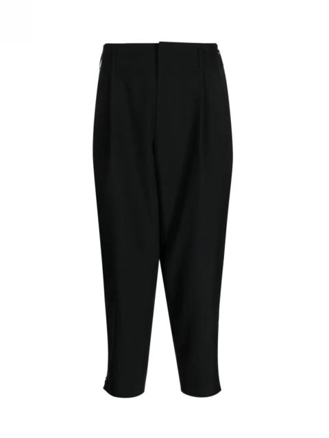 BLACK COMME des GARÇONS TAPERED-LEG CROPPED WOOL TROUSERS