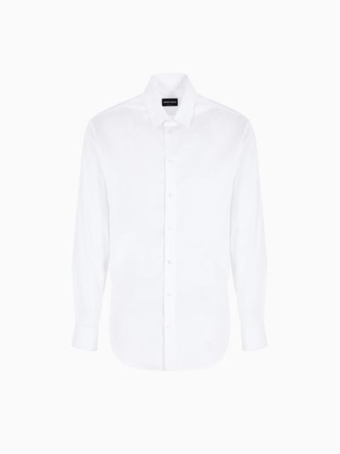 GIORGIO ARMANI Plain-knit stretch cotton shirt