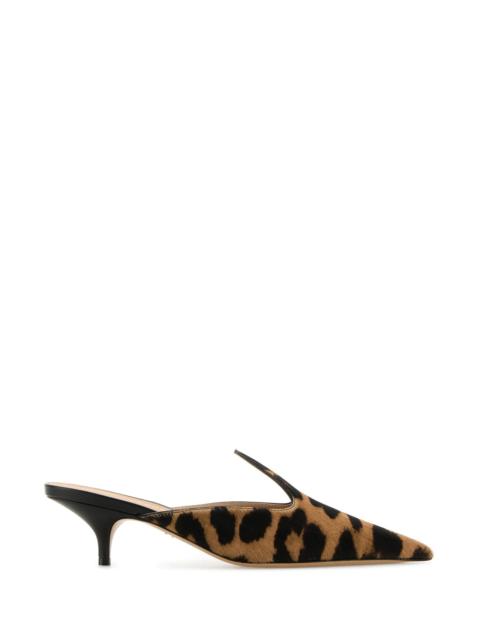 FERRAGAMO Printed calf hair Dorye mules