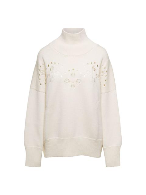 Chloé Pointelle Wool High Neck Pul