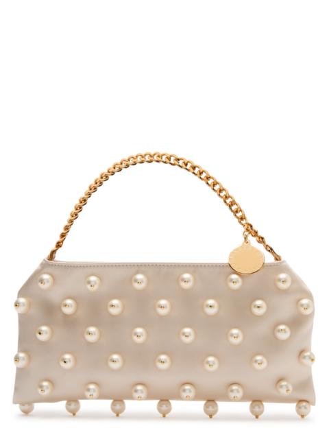 Stella McCartney Stella Mccartney Falabella Mini Faux Pearl-embellished Satin Shoulder bag