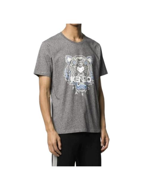 Kenzo Tiger Print Cotton T-shirt - Gray